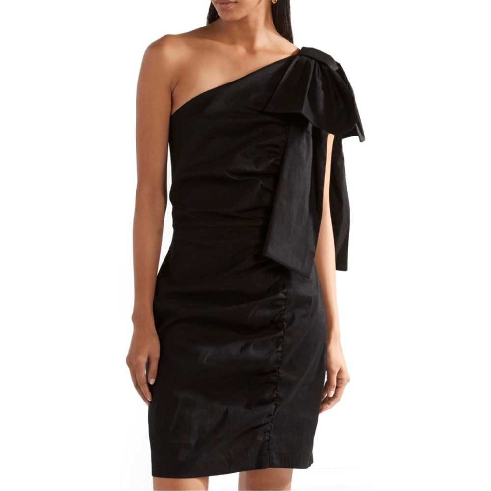 NEW SEA NEW YORK BLACK ONE-SHOULDER MINI DRESS